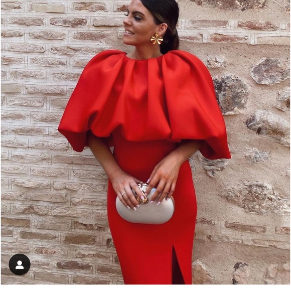 Asos design bubble pencil midi dress with split in red #Cybermondaysale - Picture 16 of 16